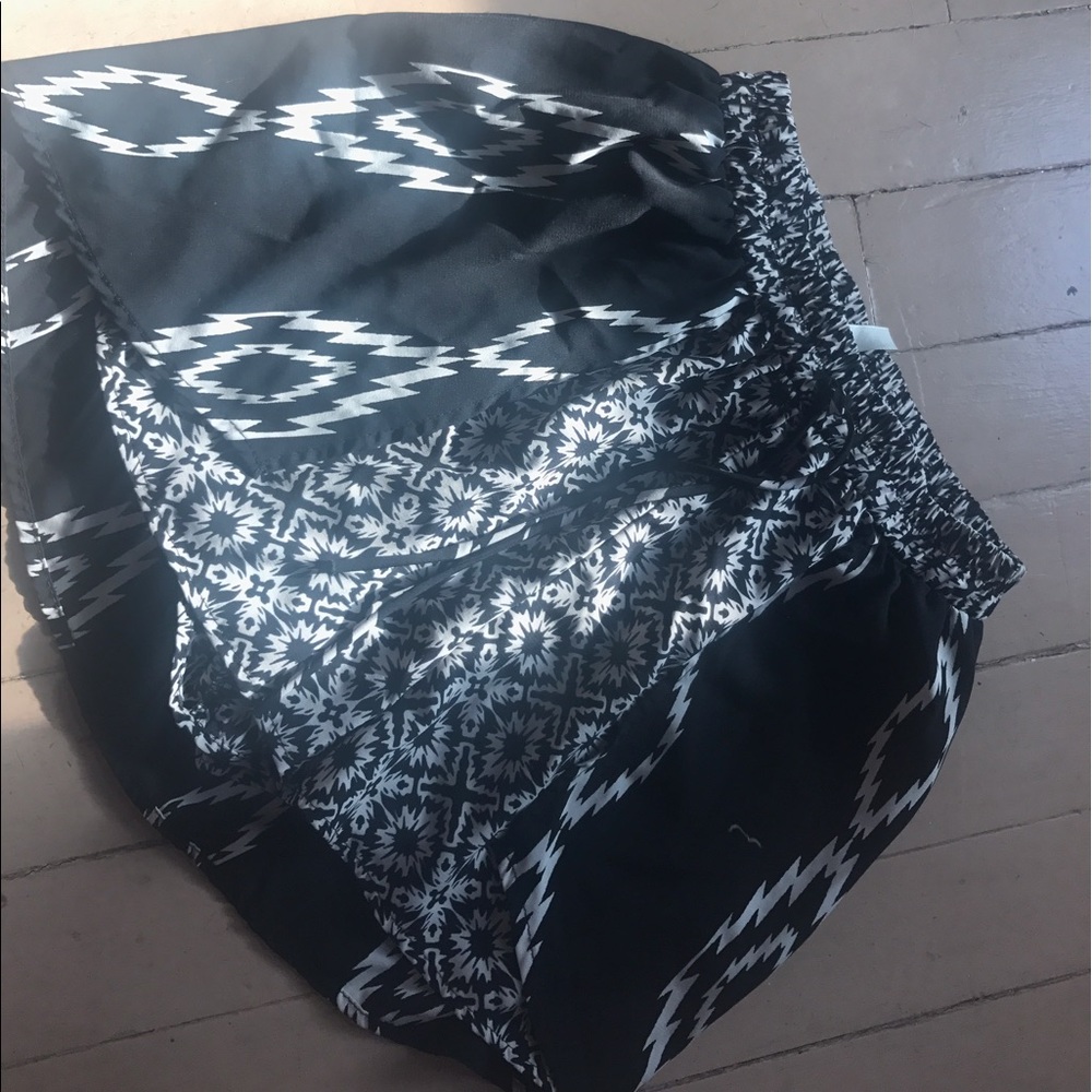 Open front tribal print skort