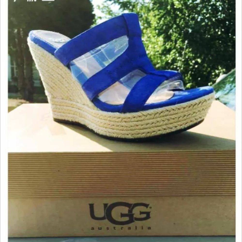 UGG  Sapphire Blue Wedge Sandals