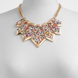 Golden bright multicolored necklace