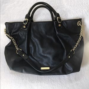 Steve Madden Black Hobo Bag with Chain Detail