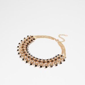 Golden black layered necklace