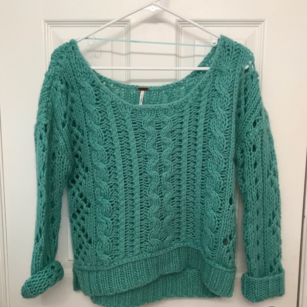 Free People Box-y Cable Knit Sweater
