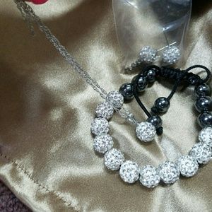 Necklace earrings and bracelet set