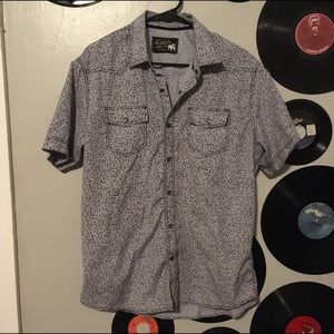Grey floral button down