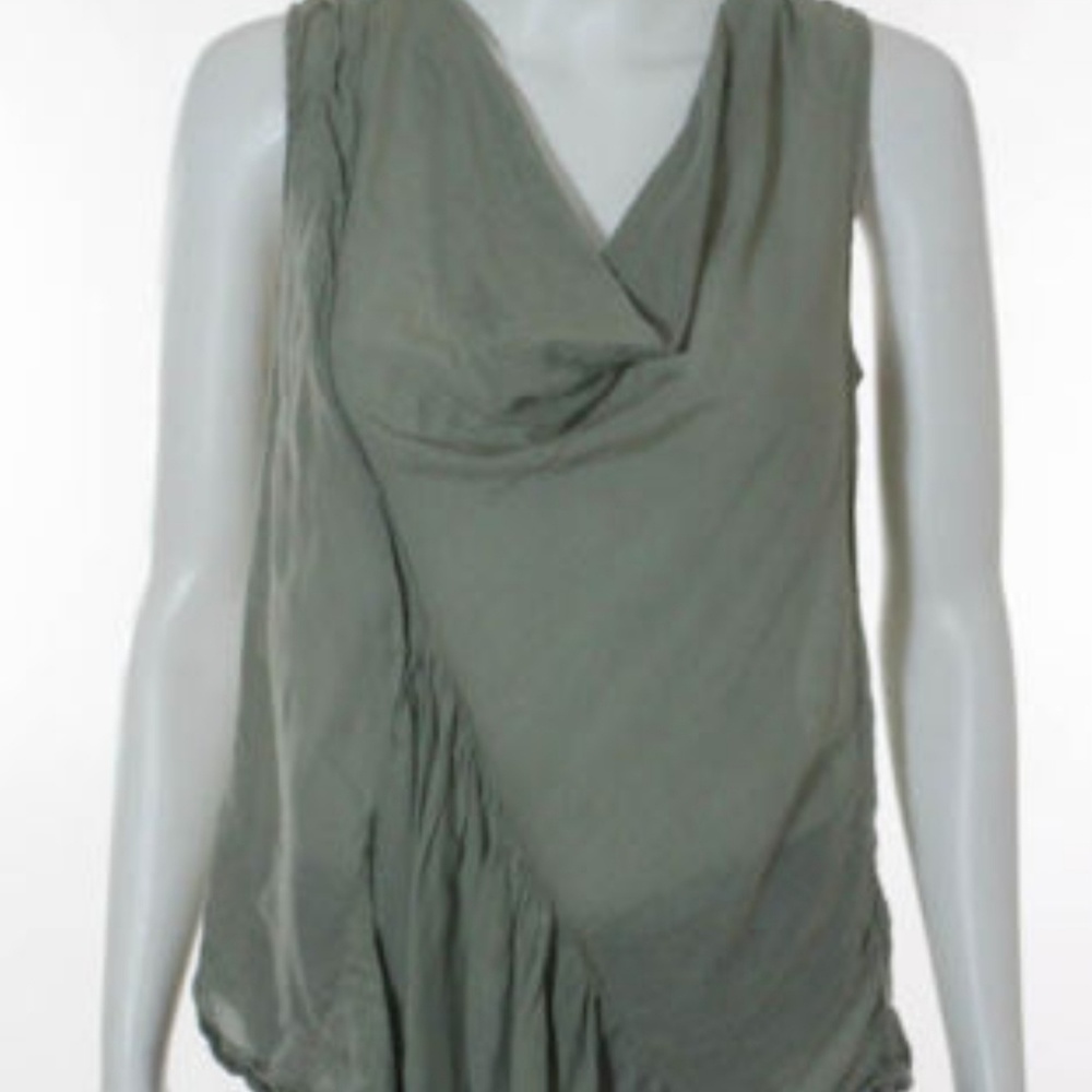Anthropologie olive asymmetric top