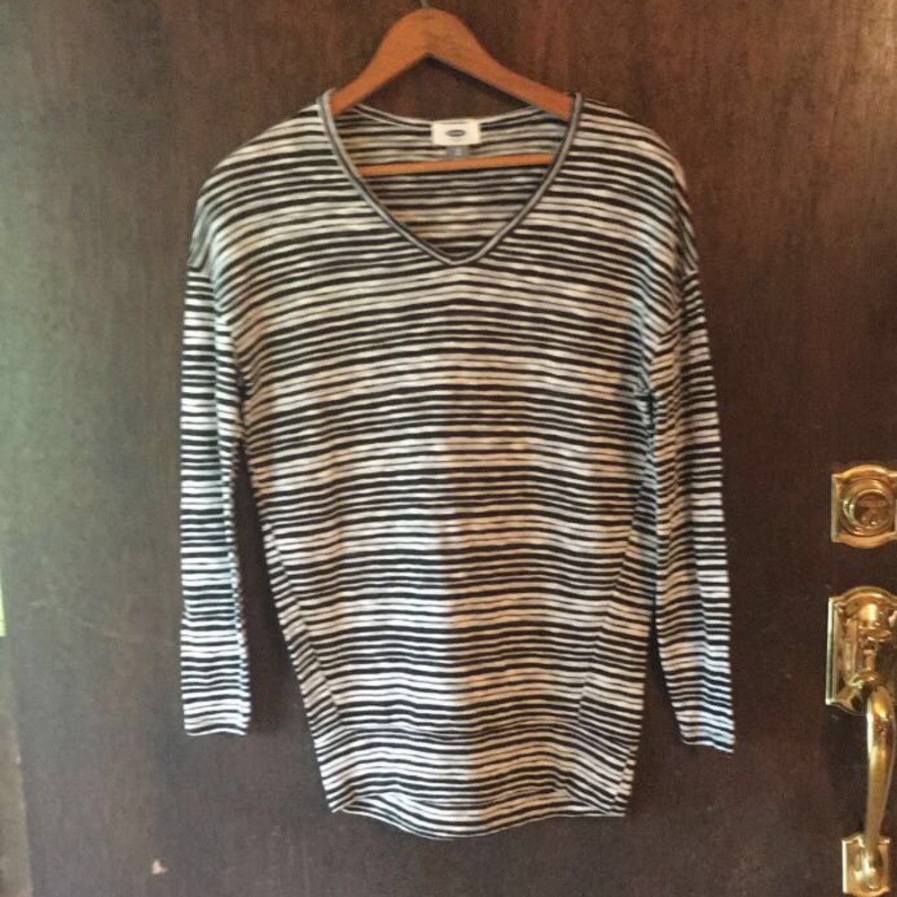 Black and white striped sweater