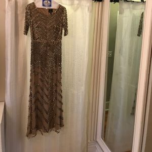 Adrianna Pappell Full Length Beaded Dress