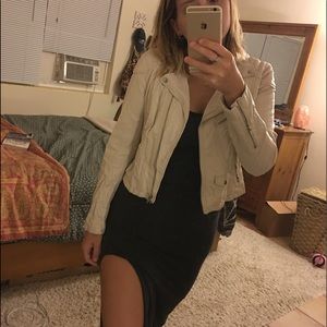 Blush pink faux leather jacket