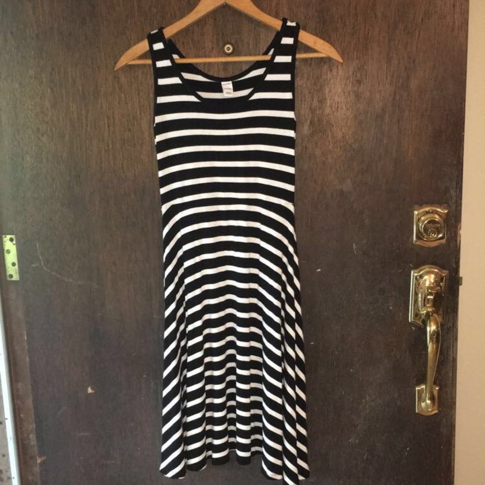 Black and White striped dress
