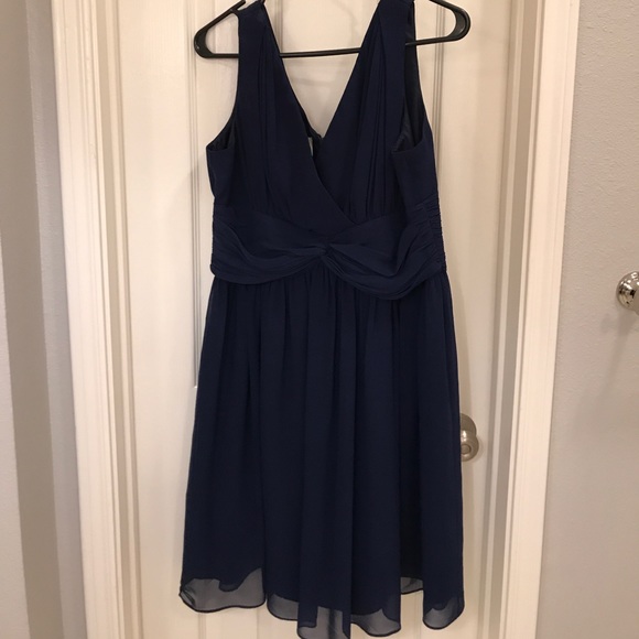 Navy blue, chiffon cocktail dress - Picture 1 of 4