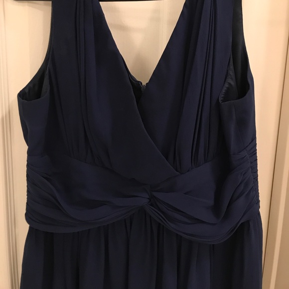 Navy blue, chiffon cocktail dress - Picture 2 of 4