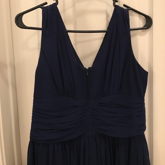 Navy blue, chiffon cocktail dress - Picture 4 of 4