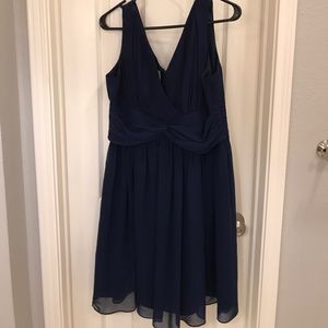 Navy blue, chiffon cocktail dress