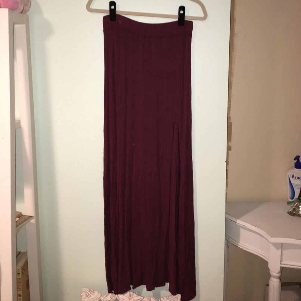 BRANDY MELVILLE Wine Maxi Skirt w/ Slit
