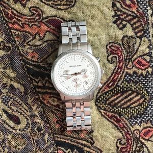 Micheal Kors Silver-Tone Oversized Watch