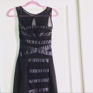Sexy Trixxi mesh and vegan leather lil black dress
