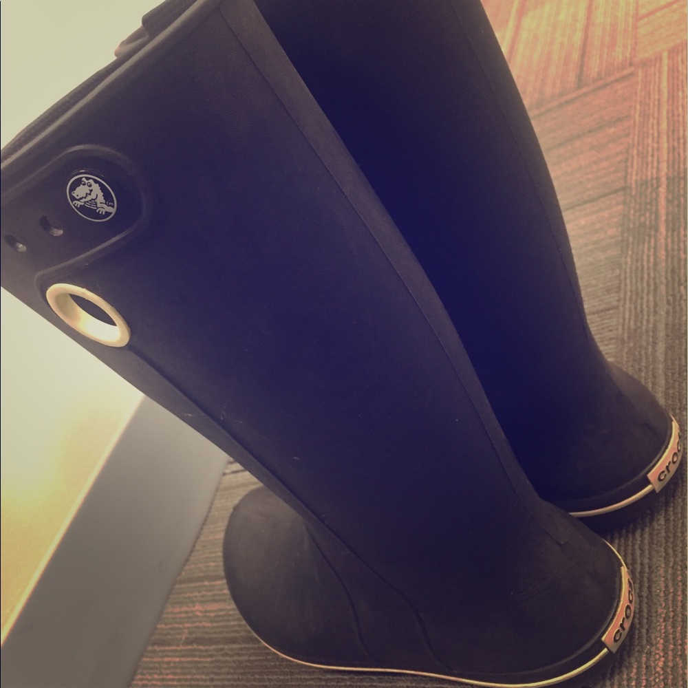 Crocs Tall Black Rain Boots!