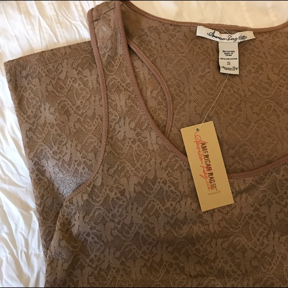 American Rag Memphis shimmery lacey tank Size S