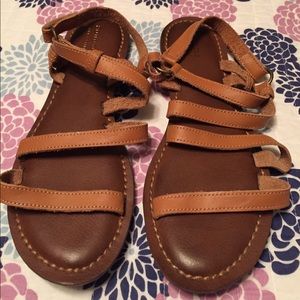 Dark Tan/Camel colored sandals.