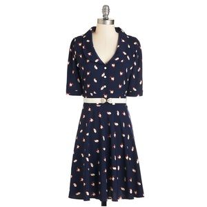 *Rare* Retro ModCloth Trollied Dolly Dress S Cat