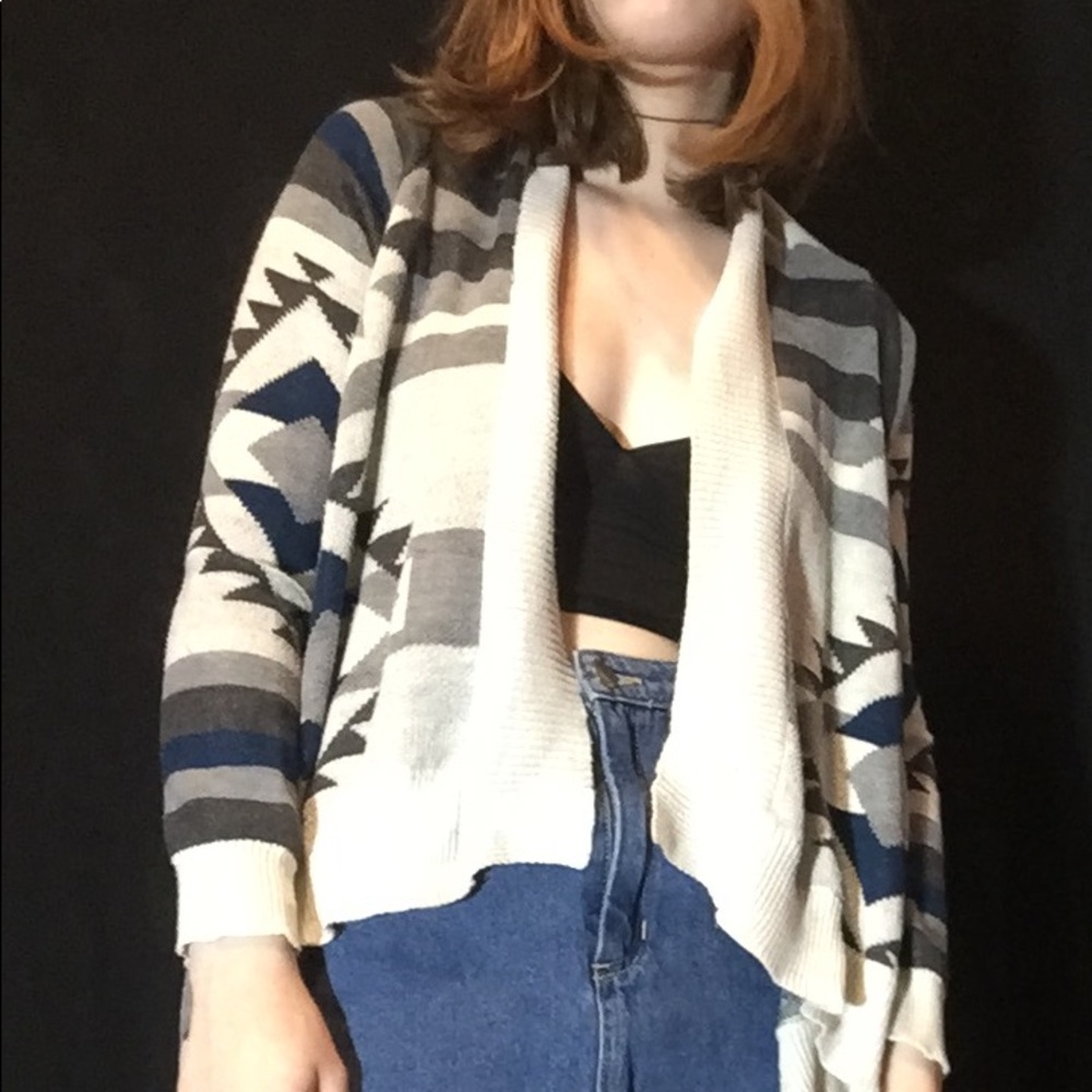 Aztec print cardigan