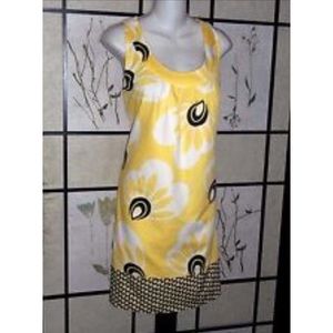 East 5th yellow, black, and white dress