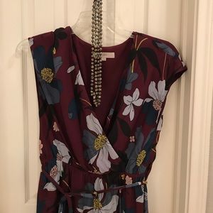 Floral faux wrap dress