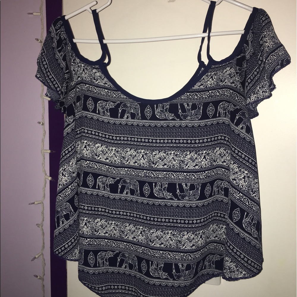 Navy blue shoulder cut out