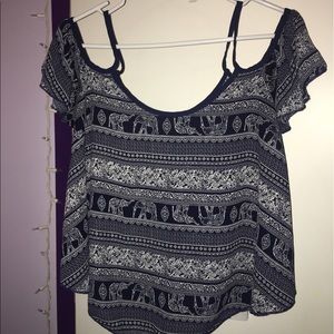 Navy blue shoulder cut out