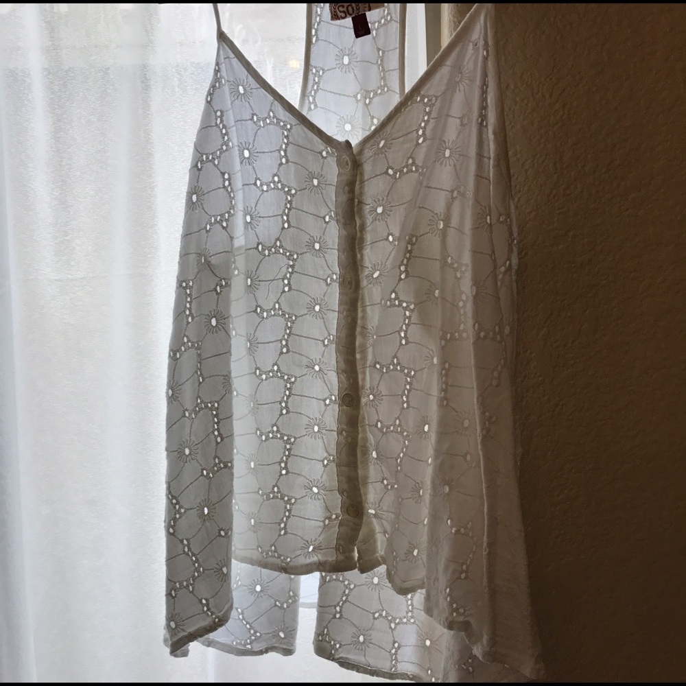 White button up tank Size Large