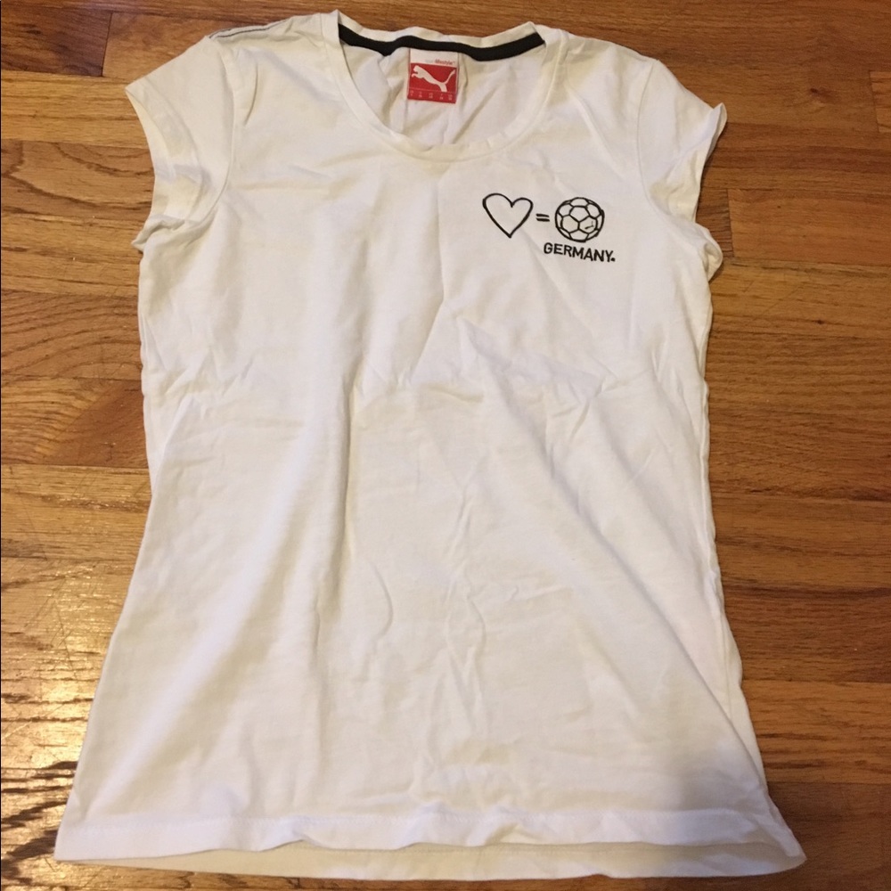 Puma White T-Shirt Small Germany Football Soccer