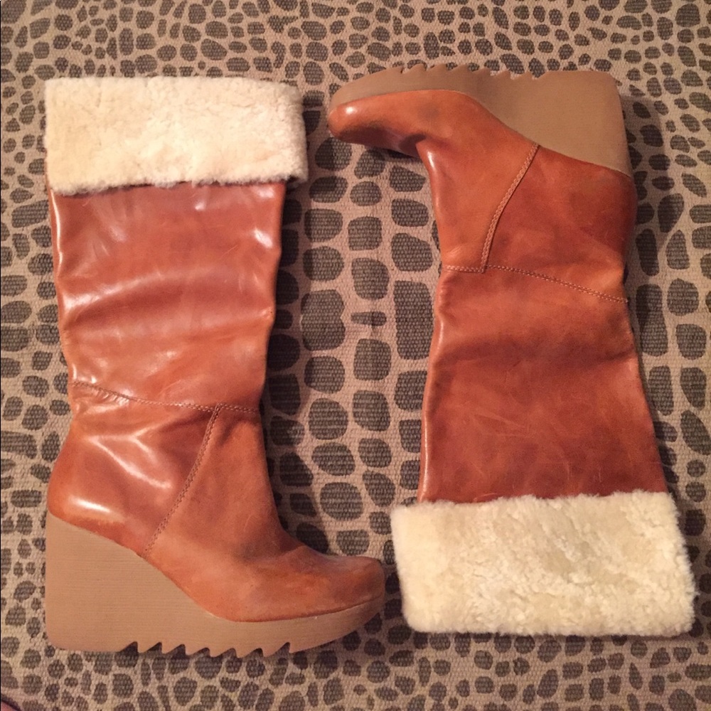 Michael Kors Distressed Leather Boots