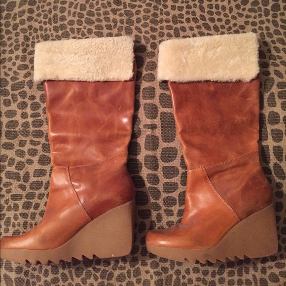 Michael Kors Distressed Leather Boots - Picture 2 of 4