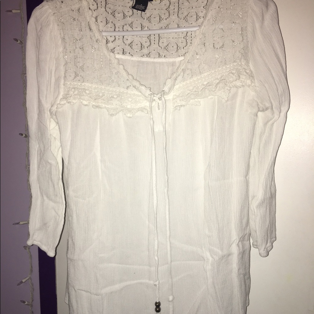 White lace shirt
