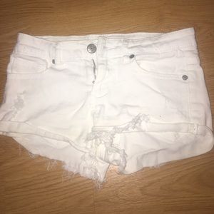 white denim shorts