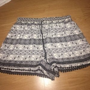 Elephant print flowy shorts