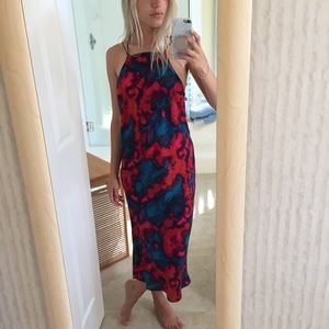 Silence + Noise Watercolor Strappy Slip Dress