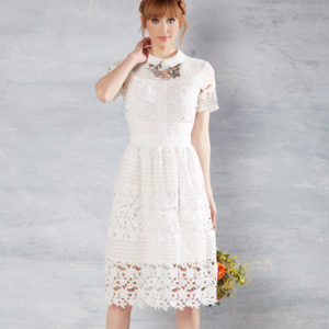 SALE! White Lace Shirtdress