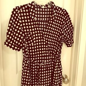Unique polka dot wrap dress