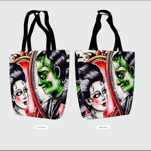 Frankenstein and bride tattoo bag - Picture 1 of 1