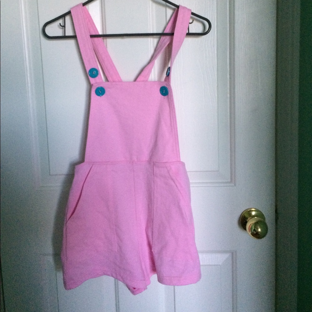 American apparel pink overalls size S