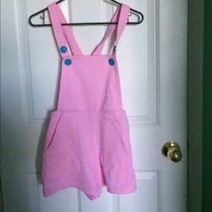 American apparel pink overalls size S