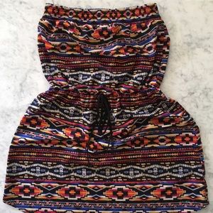 Xhileration Aztec Print Summer Dress