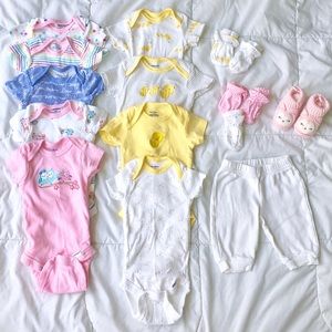 16 piece lot of girl baby items