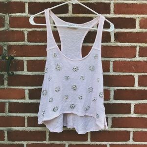 embellished floral racerback tank