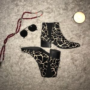 Faux Giraffe Hair Booties