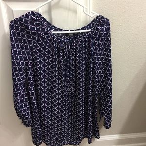 Loose fitting long sleeve blouse