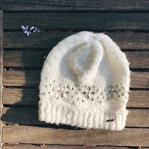 white jewel beanie