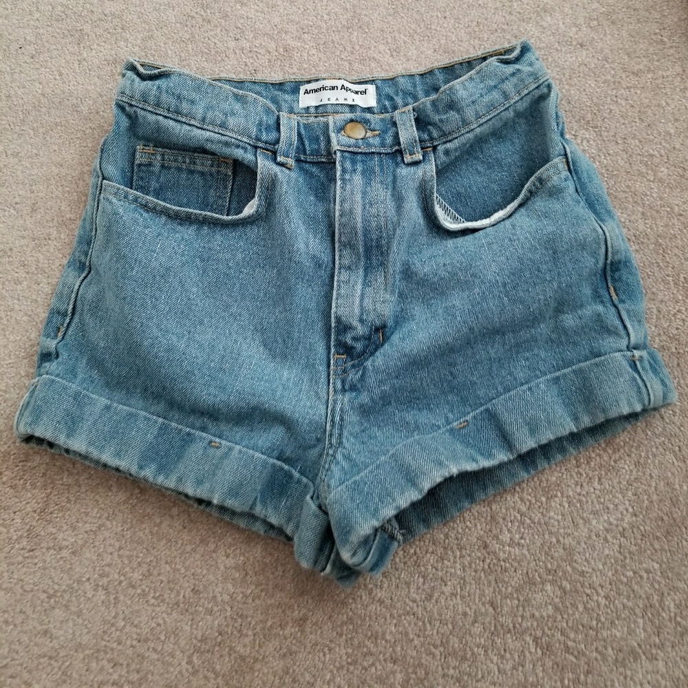 American Apparel Medium Denim Wash Shorts