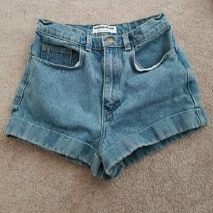 American Apparel Medium Denim Wash Shorts